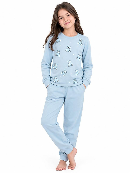 Ayıcık Baskılı Pijama Takımı