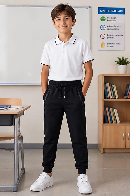 Unisex Siyah Renk Eşofman Alt
