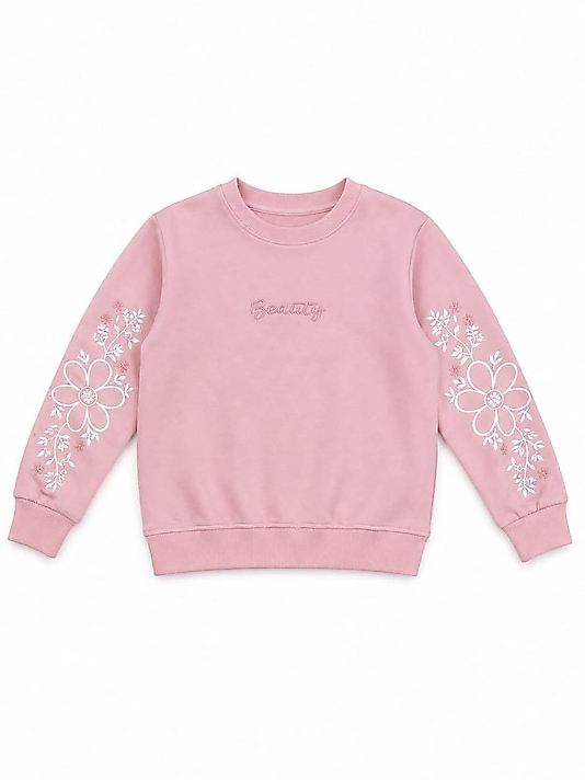 Kolları Nakış ve Baskılı Sweat