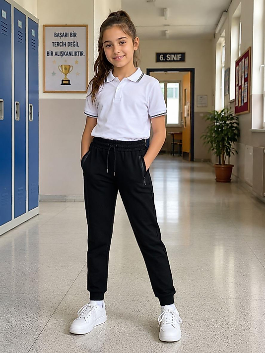 Unisex Siyah Renk Eşofman Alt