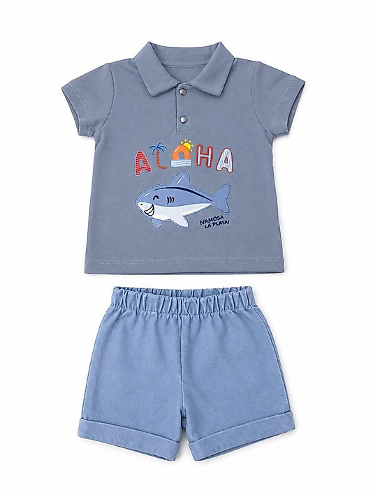 Erkek Bebek Lacoste Şortlu Takım