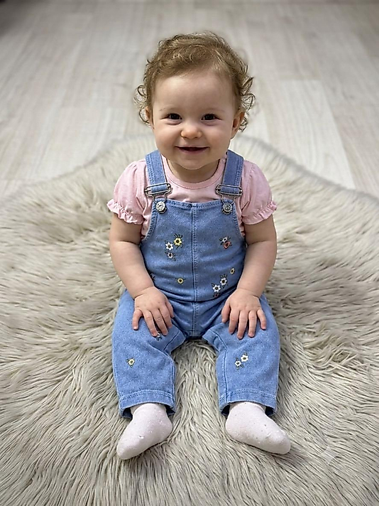 Çiçek Nakışlı Kız Bebek Salopet