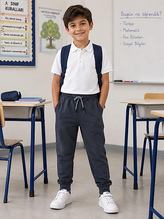 Unisex Antrasit Renk Eşofman Alt